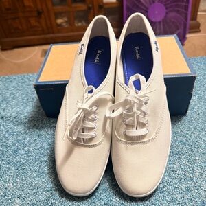 Keds White Canvas Lace-Up Sneakers for women